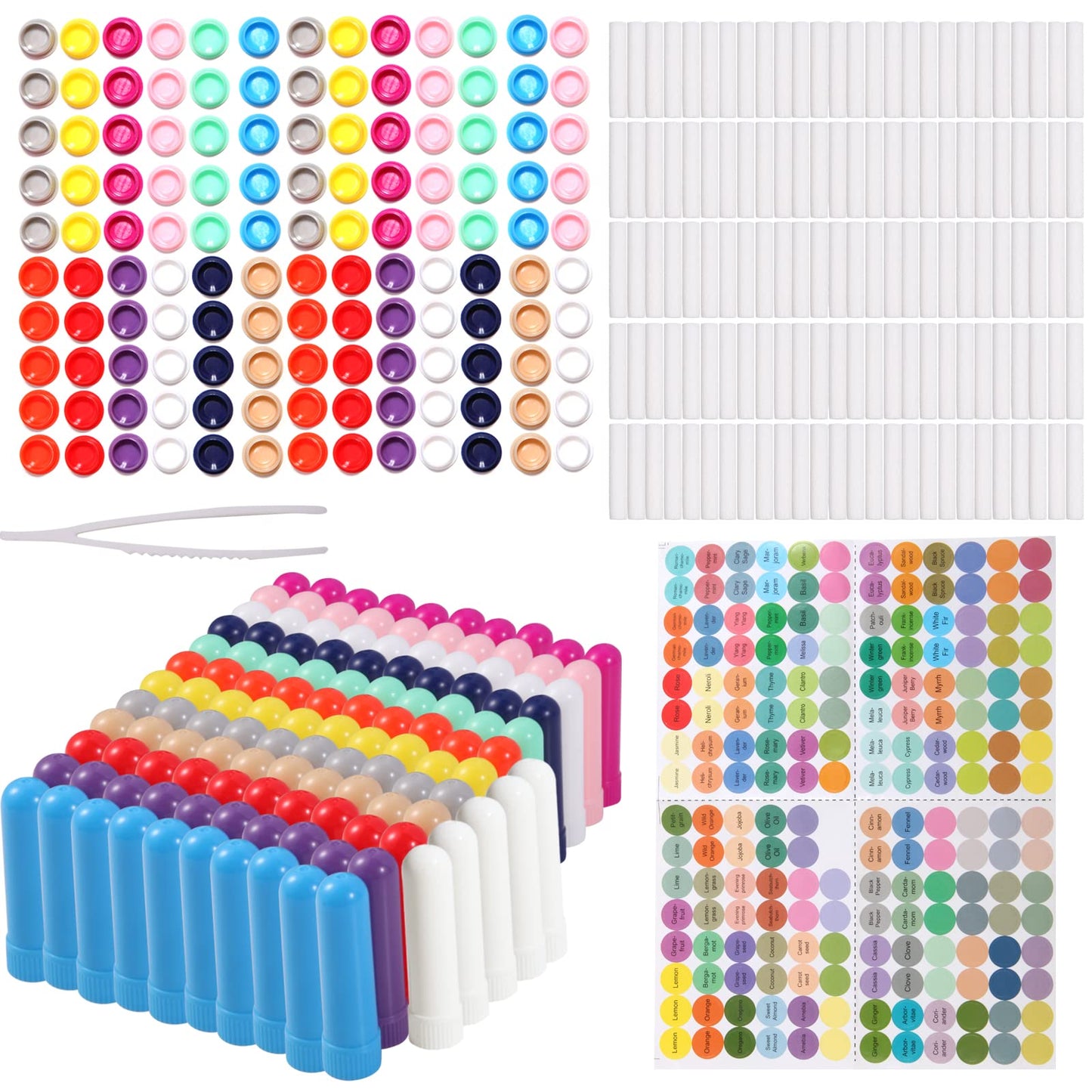 ifin Set of 120 Essential Oil Nasal Inhaler Tubes for Aromatherapy in 12 Colors.Take Your Essential Oils on The Go,Get 583 Pieces in Total!, Green (IFJL-JYG2204-C120)