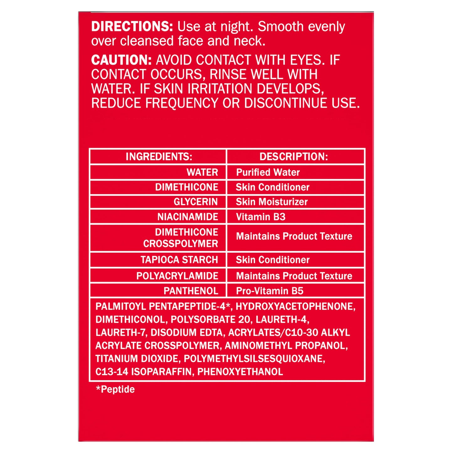 Olay Face Moisturizer, Anti-Aging Night Cream for Women - Fragrance-Free Skin Care, Instant Hydration, Anti-Wrinkle, Reduces Fine Lines, Exfoliates, Smooths Texture - Niacinamide, Amino Pepitde, 1.7Oz