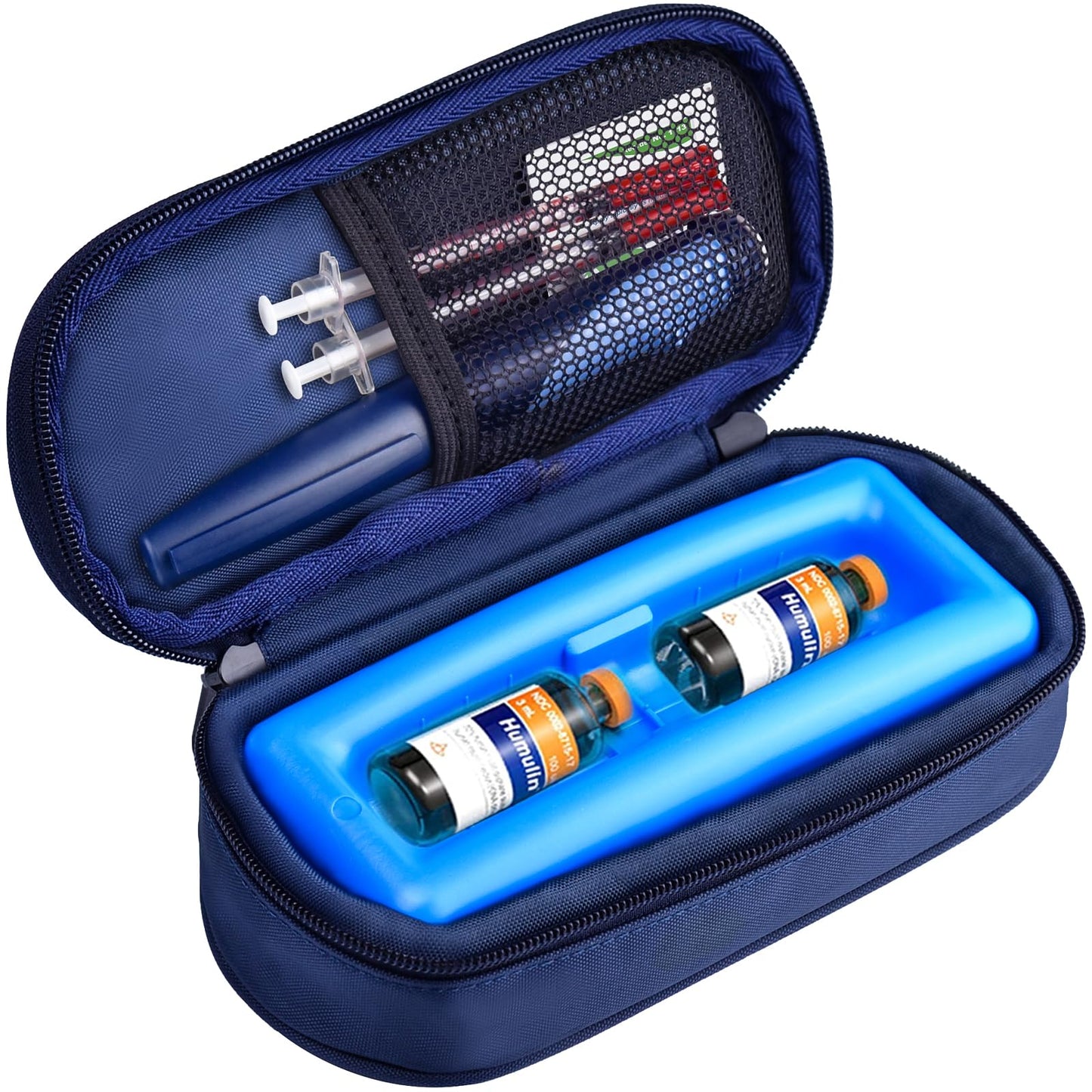 Cruxer Insulin Vial Cooler Travel Case,Diabetes Carrying Insulated Bag for Supplies Keep Medicine Cool,Diabetic Small Bottle Protector Kit for Storage,Portable Mini Pack with Protective Ice Brick