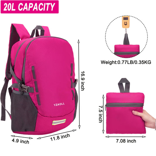 YZAOLL Ultra Lightweight Packable Bag 20L Foldable Backpack Water Resistant Daypack for Women Men Travel Hiking Backpack