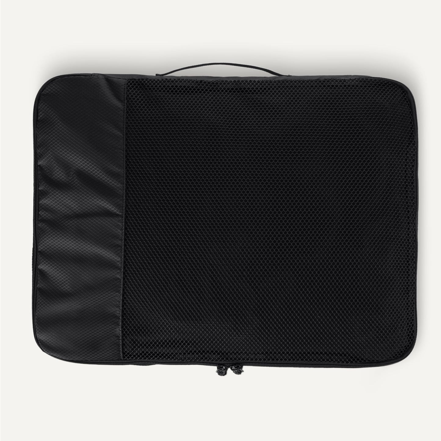 Amazon Essentials 4-Piece Packing Cubes Travel Accessories Set, Luggage Organizer with Double Zipper, Mesh Top, 100% Polyester, Large, Black (Previously Amazon Basics)