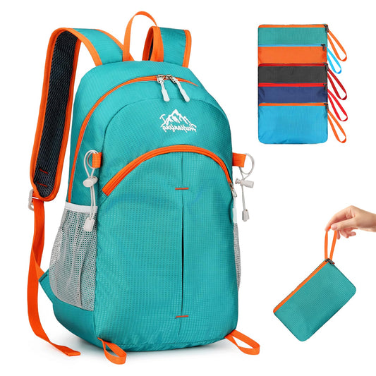 BiYiYun 20L Small Hiking Backpack for Men Women, Lightweight Foldable Daypack Water-resistant Travel Camping Packable Backpack (Green)