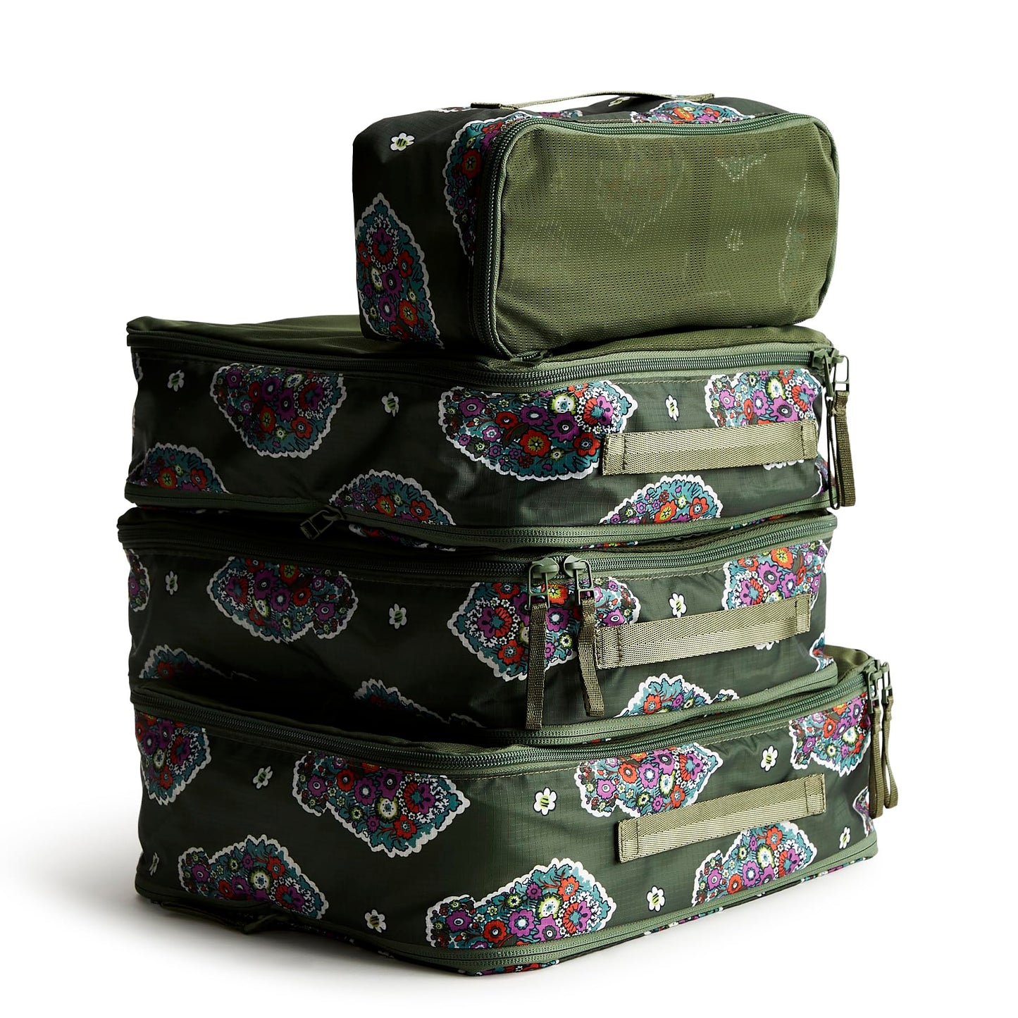 Vera Bradley Women's Ripstop Packing Cube Set, Kew Gardens Green, One Size