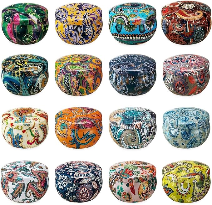 Scented Candles Gift Set, Natural Soy Wax Portable Travel Tin with Strongly Fragrance Essential Oils for Stress Relief and Aromatherapy - 16 Pack
