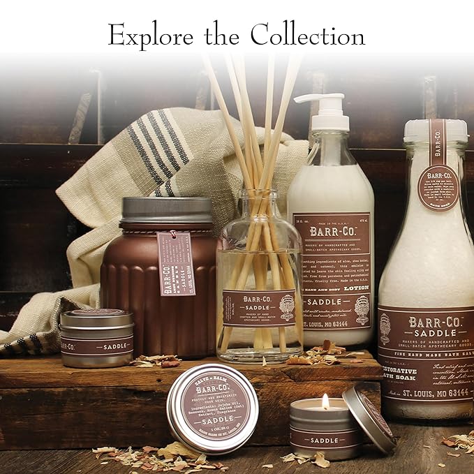 BARR-CO. Saddle Scent Shea Butter Lotion, Amber Scent with Sandalwood & Musk, Shea Moisturizing Lotion for Sensitive Skin, 16 fl oz