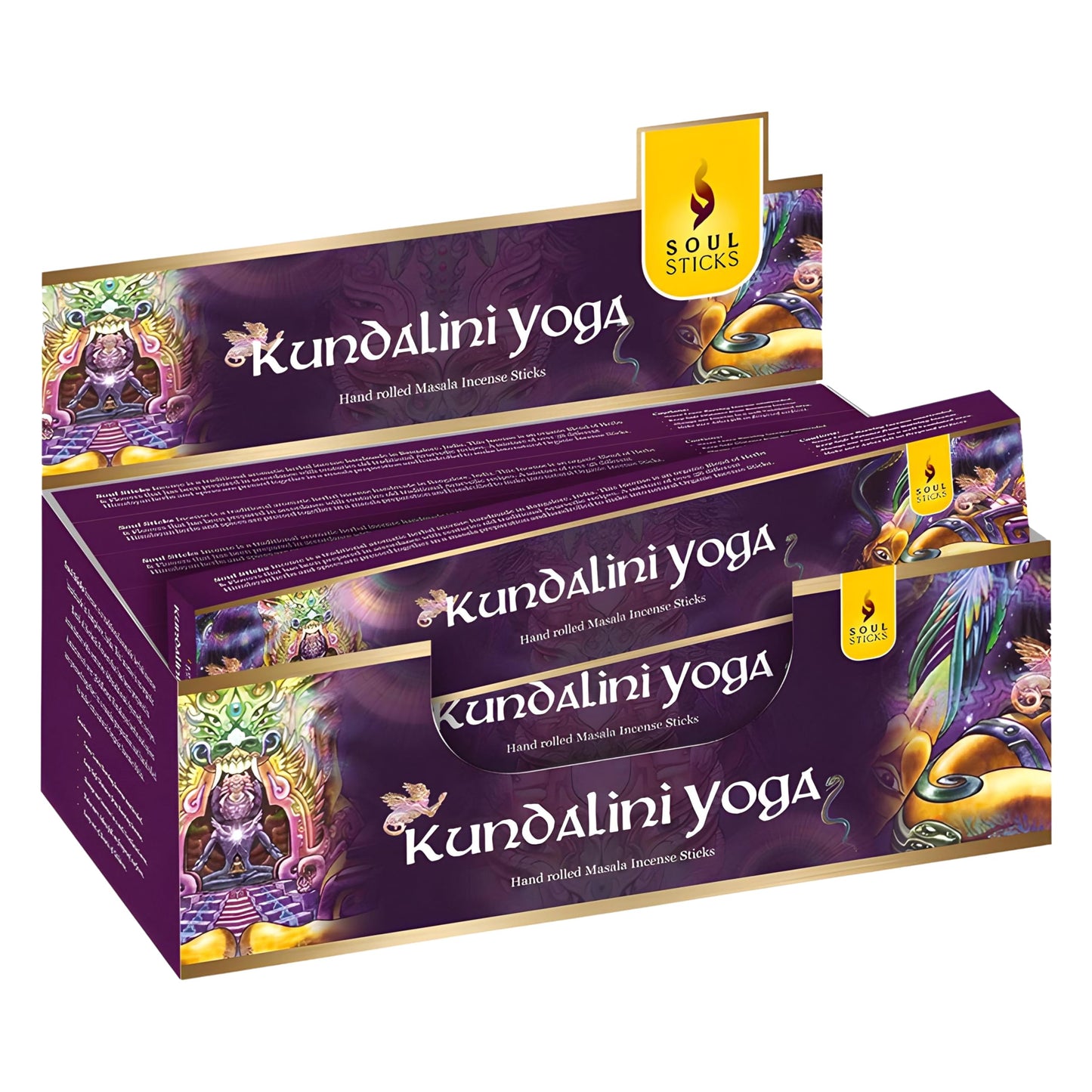 SOUL STICKS Hand-Rolled Incense Sticks Mystic Spirit Blends 180 Gram Box | 100% Natural Masala Incense Organic Home Fragrance Agarbatti (Kundalini Yoga)