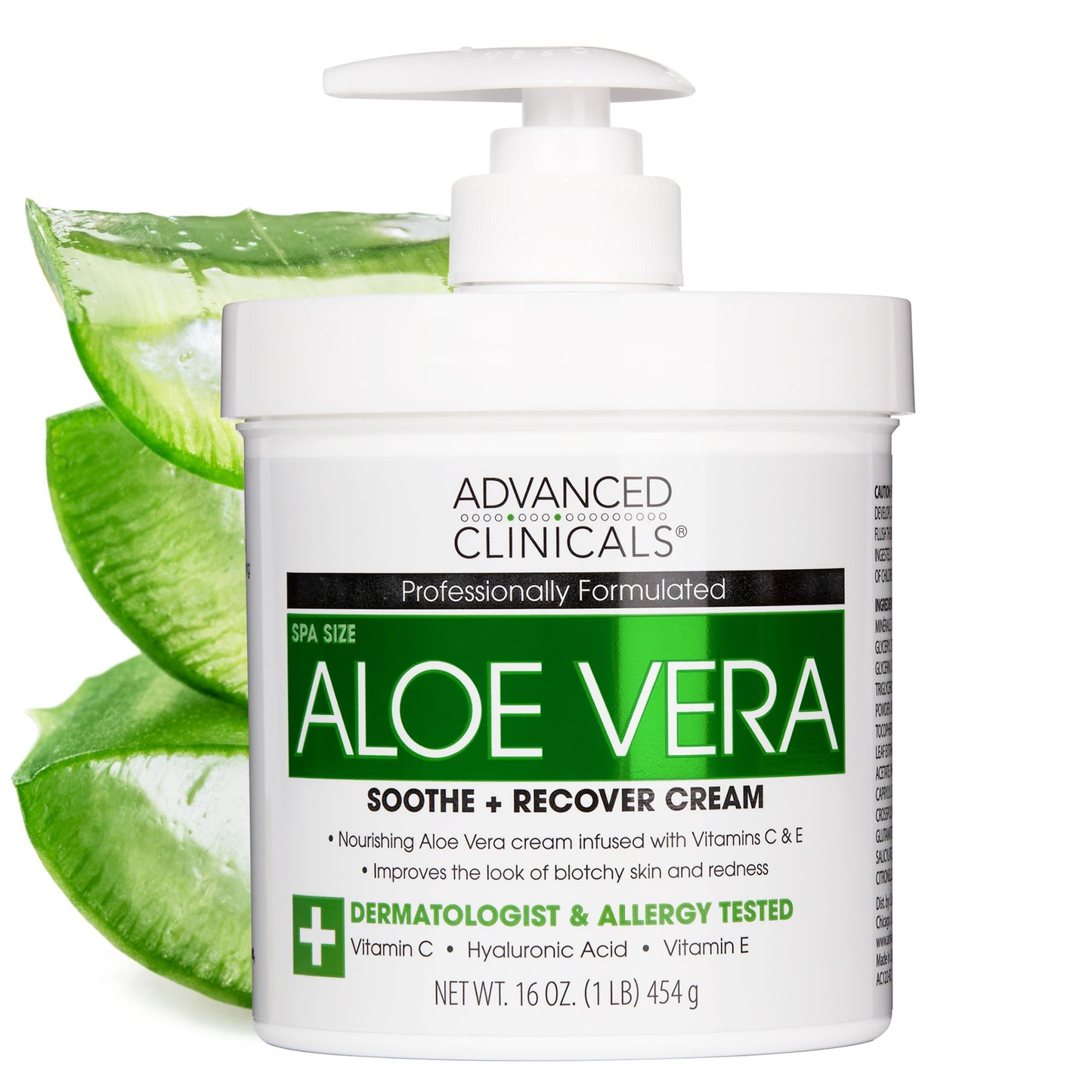 Advanced Clinicals Aloe Vera Lotion Skin Care Relief Cream | Vitamin E Infused Hyaluronic Acid Moisturizer & Vitamin C Body Lotion For Women & Men Helps Improve Look Of Extremely Dry Skin, 16 Ounce