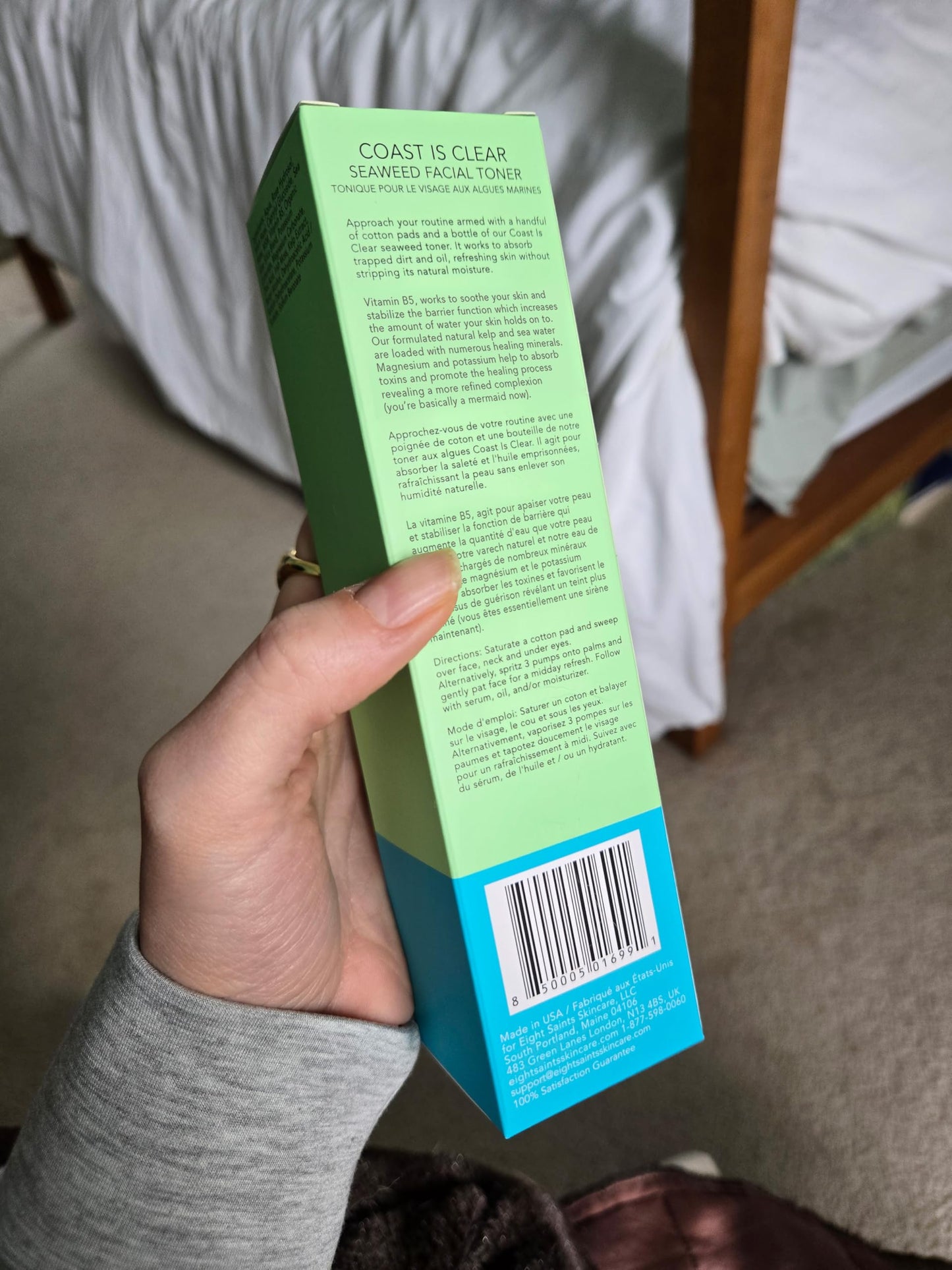 Eight Saints Coast is Clear Seaweed Anti Aging Face Toner, Natural and Organic Alcohol Free Witch Hazel Toner for Face, Minimizes Large Pores and Redness, 6 Ounces