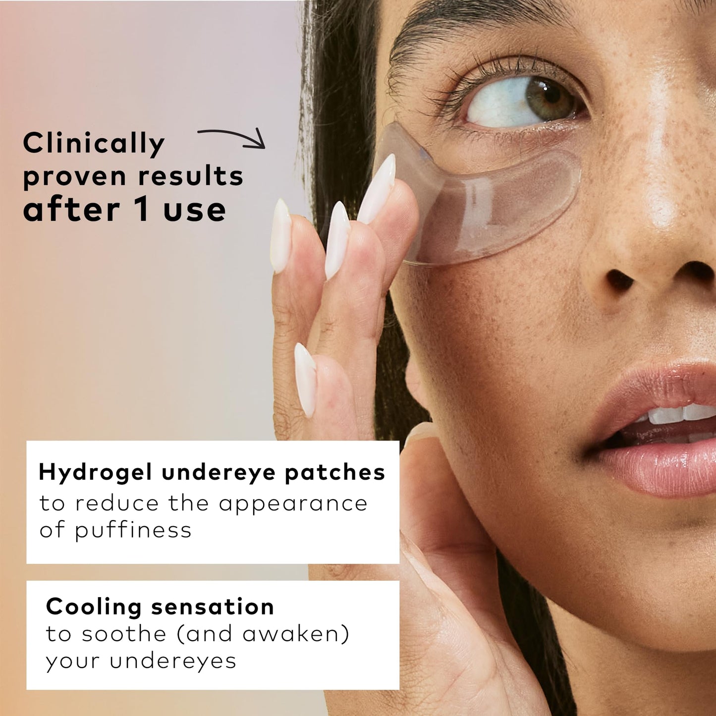 The Good Patch De-Puff Cooling Hydrogel Under Eye Patches for Puffy Eyes and Under Eye Bags, Made with Caffeine, Aloe Vera, Gotu Kola, Clinically Proven (6 Total Patch Sets)