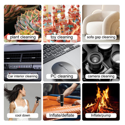 Concare Cordless Hair Dryer No Hot Air, Mini Blow Dryer, Aluminum Air Duster Keyboard Cleaner for Computer Keyboard Electronics Cleaning, Outdoor Hiking, Camping, Air Cushion Inflation (093)