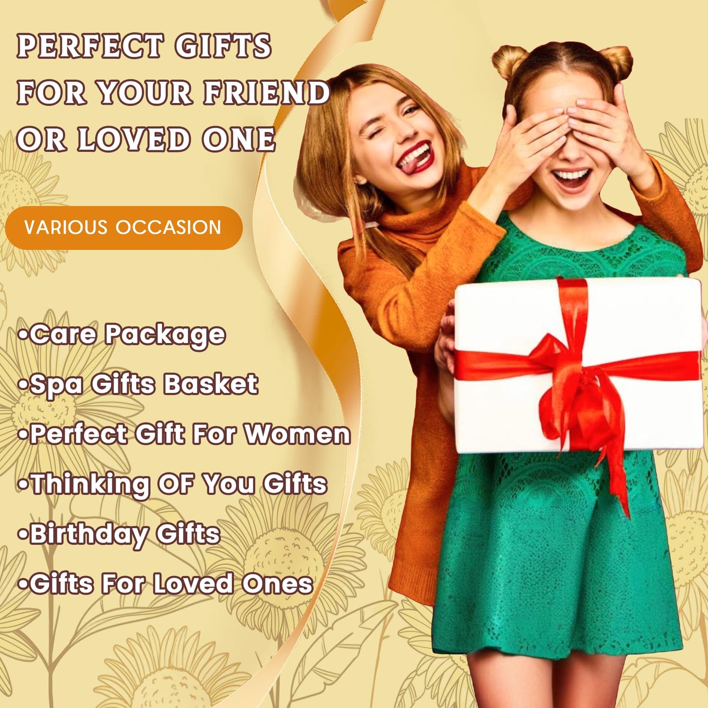 Mzoyell Get Well Soon Gift Baskets for Women, Get Well Gifts for Women After Surgery Care Package 9pc, Self Care Gift Set, Thinking of You Feel Better Gift Box for Sick Friend(Sunflower Gifts)