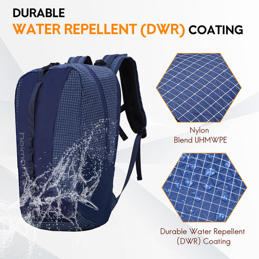 Haimont 25L Small Travel Backpack with 3 Compartments for Men Women, Water Resistant Lightweight Commuter Hiking Camping Day Pack, Navy Blue