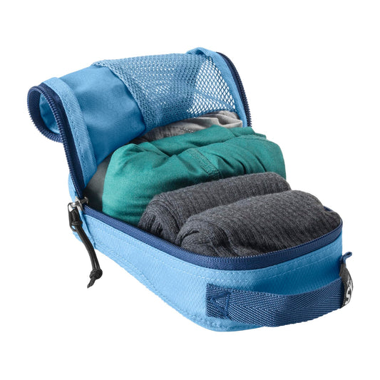 Eagle Creek Pack-It Reveal Cube Set - Packing Cubes for Compartmentalizing Luggage - Durable - Water-Resistant - Easy Grab Zipper Pull - Mesh Windows - Blue Dawn - XS/S/M