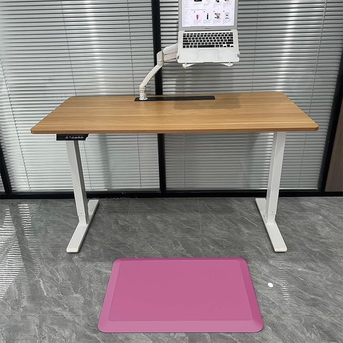 1" Extra Thick Anti Fatigue Floor Mat 40" L x 20" W,Kitchen Mat, Standing Desk Mat,140D Advanced PU Foam Ergonomic Comfort at Home, Office, Garage, Sink (Rose Pink)