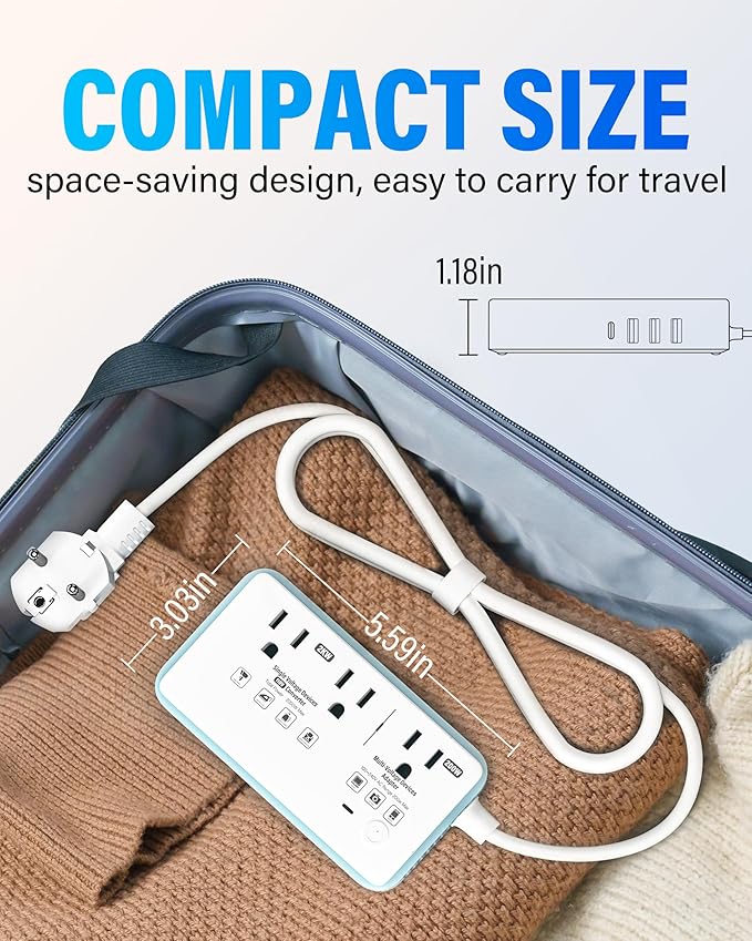 220V to 110V Voltage Converter US to Europe, 2000W Max International Power Converter with 4 USB Charging, Power Converter for European with Travel Plug Adapter