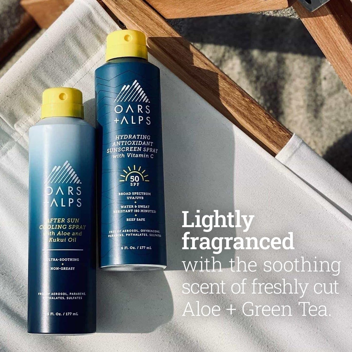 Oars + Alps After Sun Spray, After Sun Care Spray with Aloe Vera, Kukui Oil & Niacinamide & Green Tea Scent to Naturally Cool Skin, Hydrating, Soothing, Non Greasy, 6oz