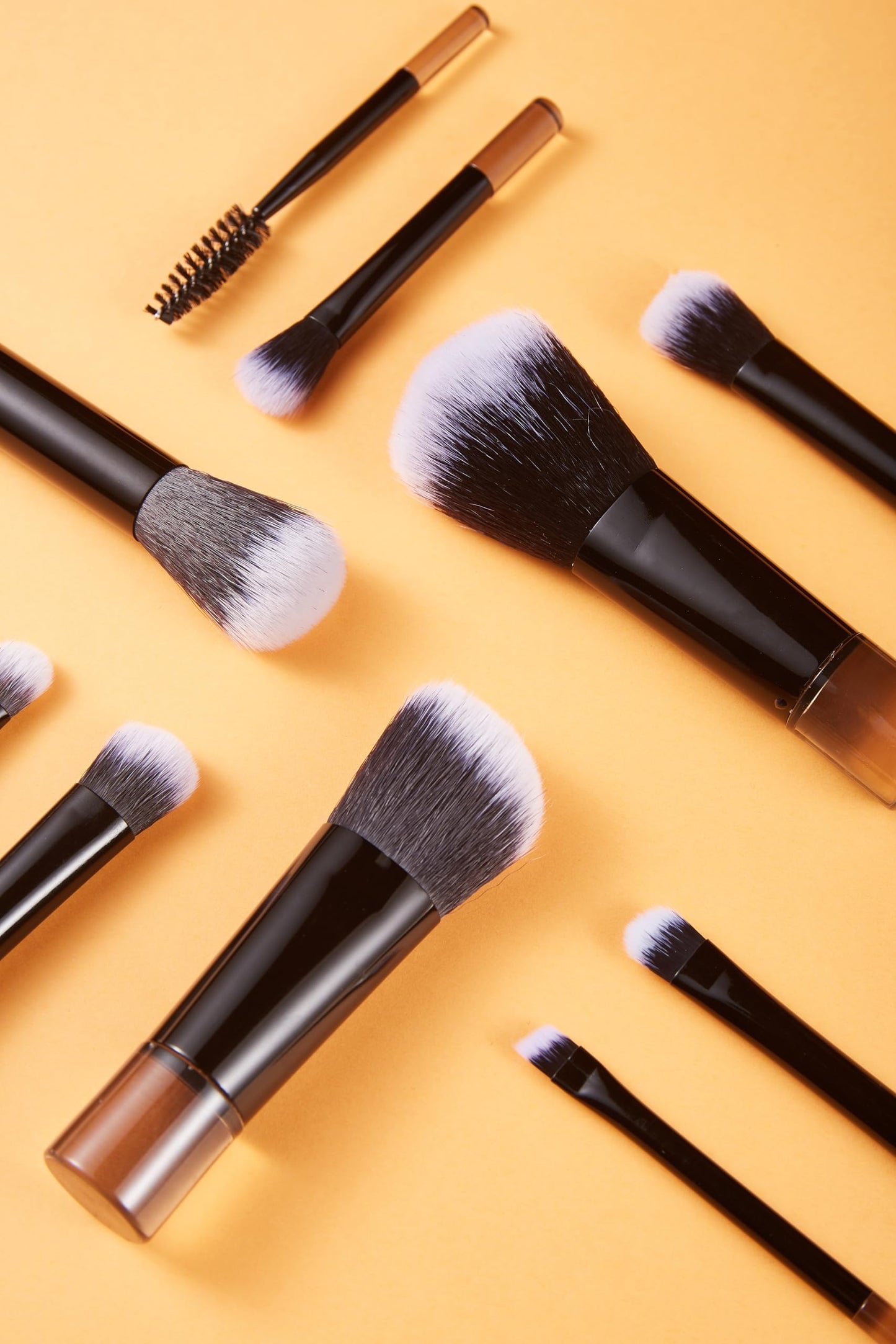 Portable ON THE GO Makeup Brush Set, COSHINE 10pcs Easy-taken Mini Full Complete Function Cosmetic Brushes Kit with Brush Pouch (black)