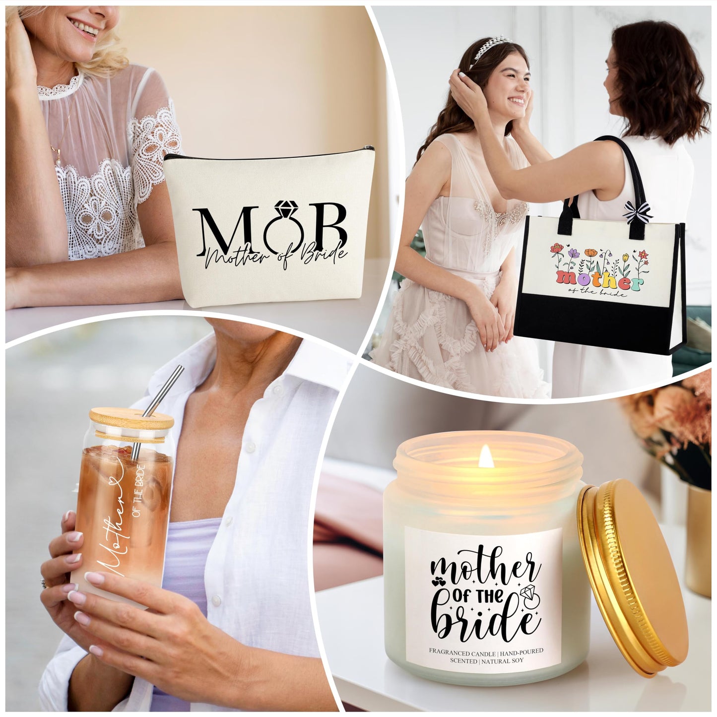 Mother of the Bride Gifts, Mom Gifts for Mother in Law at Wedding, Engagement, Bridal Shower, Appreciation Gift from Groom Set of 5