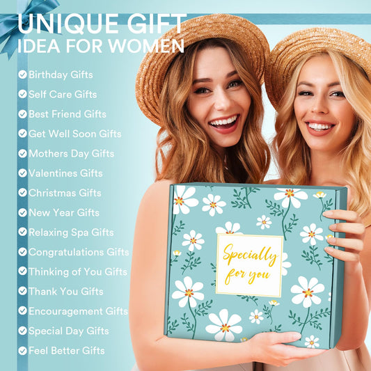 Self Care Gifts for Women, Get Well Soon Gifts Basket Care Package, Birthday Gifts Box for Women, Relaxing Bath Spa Gifts Set, Thinking of You Feel Better Gift for Her Mom Best Girl Friend Sister Wife
