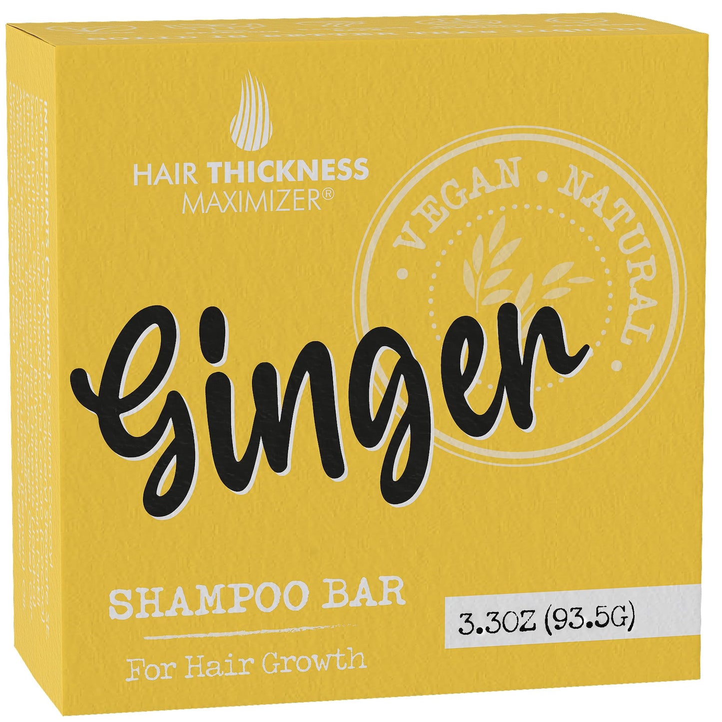 Ginger Shampoo Bar for Hair Growth, Strengthening. Ginger Oil, Rice Protein, Organic Shea Butter. Eco Friendly, Vegan. Color Safe, pH Balanced. No Harsh Chemicals. Higher Concentration vs. Liquid