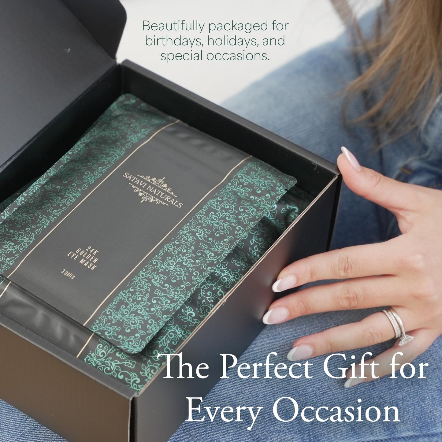 Satavi Naturals The Early Riser Self Care Kit - Includes Steam Eye Mask, Aromatherapy Shower Steamers, 24K Gold Eye Masks, Eucalyptus Mint Sugar Scrub - Morning Relaxation & Self Care Gifts for Women