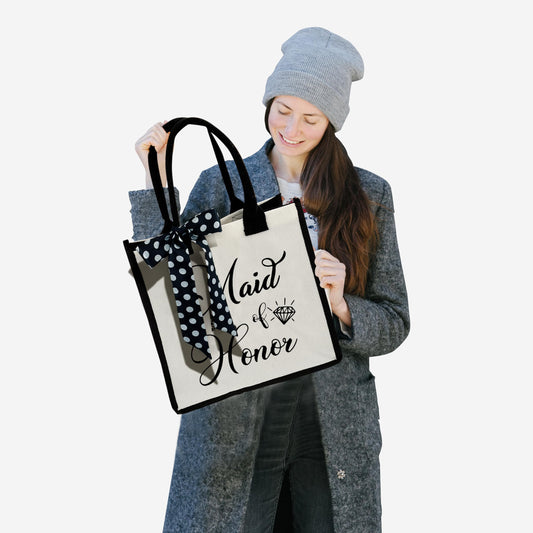 Maid Of Honor Shoulder Beach Bag, Bridesmaid Gifts For Women, Proposal Set, Bridal Shower Canvas Tote Bag, Honeymoon Shopping Bag, Wedding Bachelorette Engagement Party Gifts -61