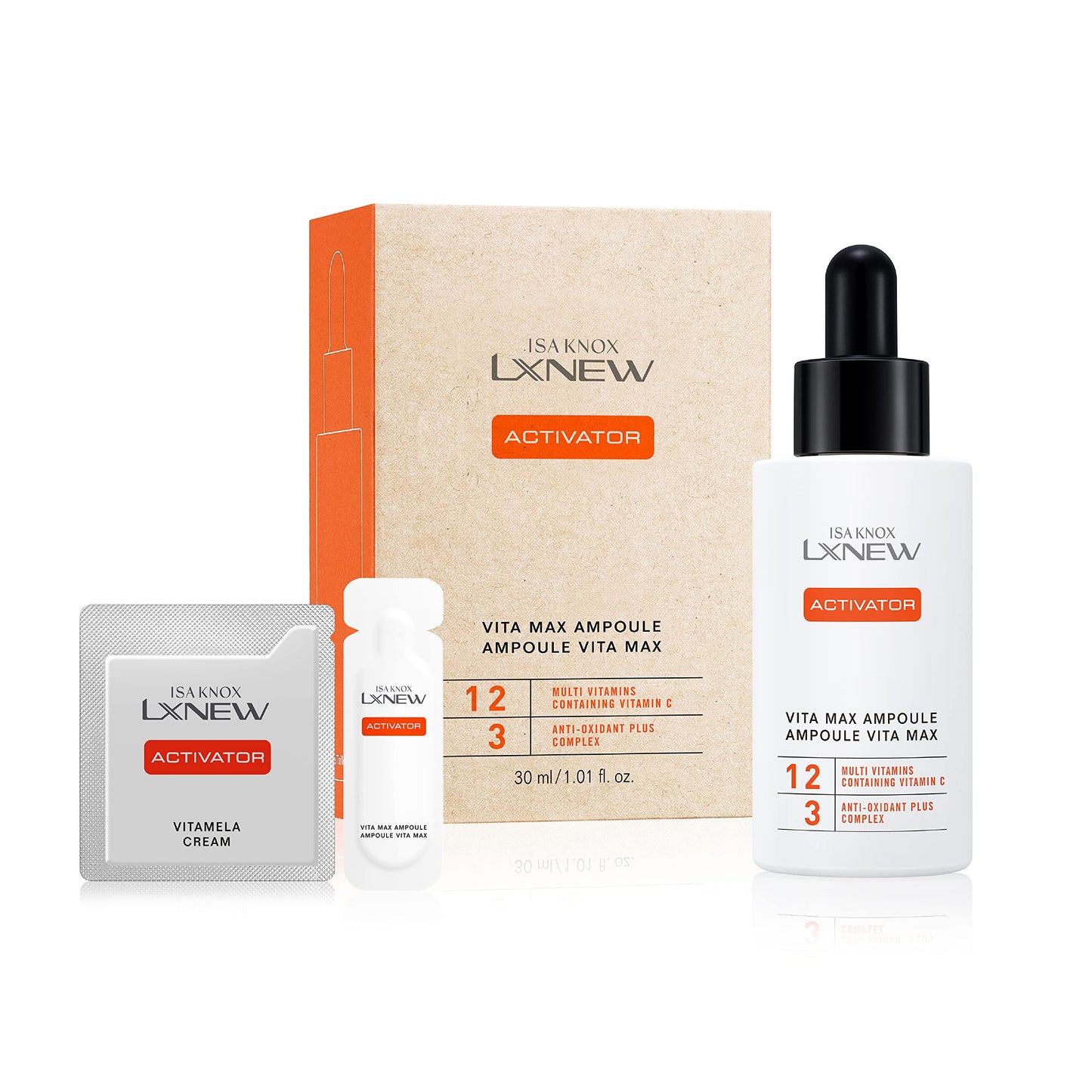 ISA KNOX LXNEW VITAMIN MAX Ampoule Set (2fl oz) - Skin Radiance and Elasticity, Vitamin C, Multivitamins, Ferulic Acid | Korean Skincare