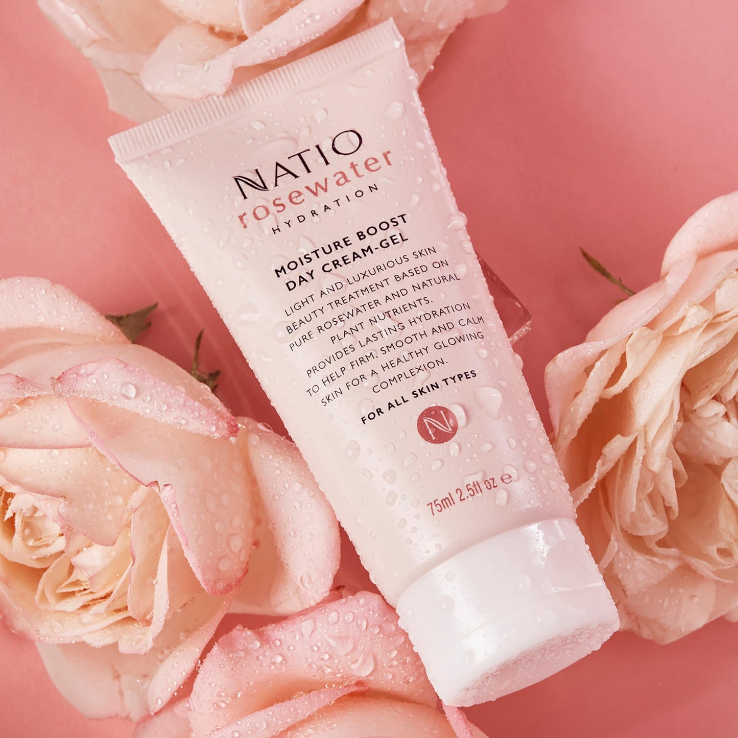 Natio Australia Rosewater Hydration Moisture Boost Day Cream-Gel, 2.5 oz - Face Cream with Shea Butter - Face Moisturizer for All Skin Types