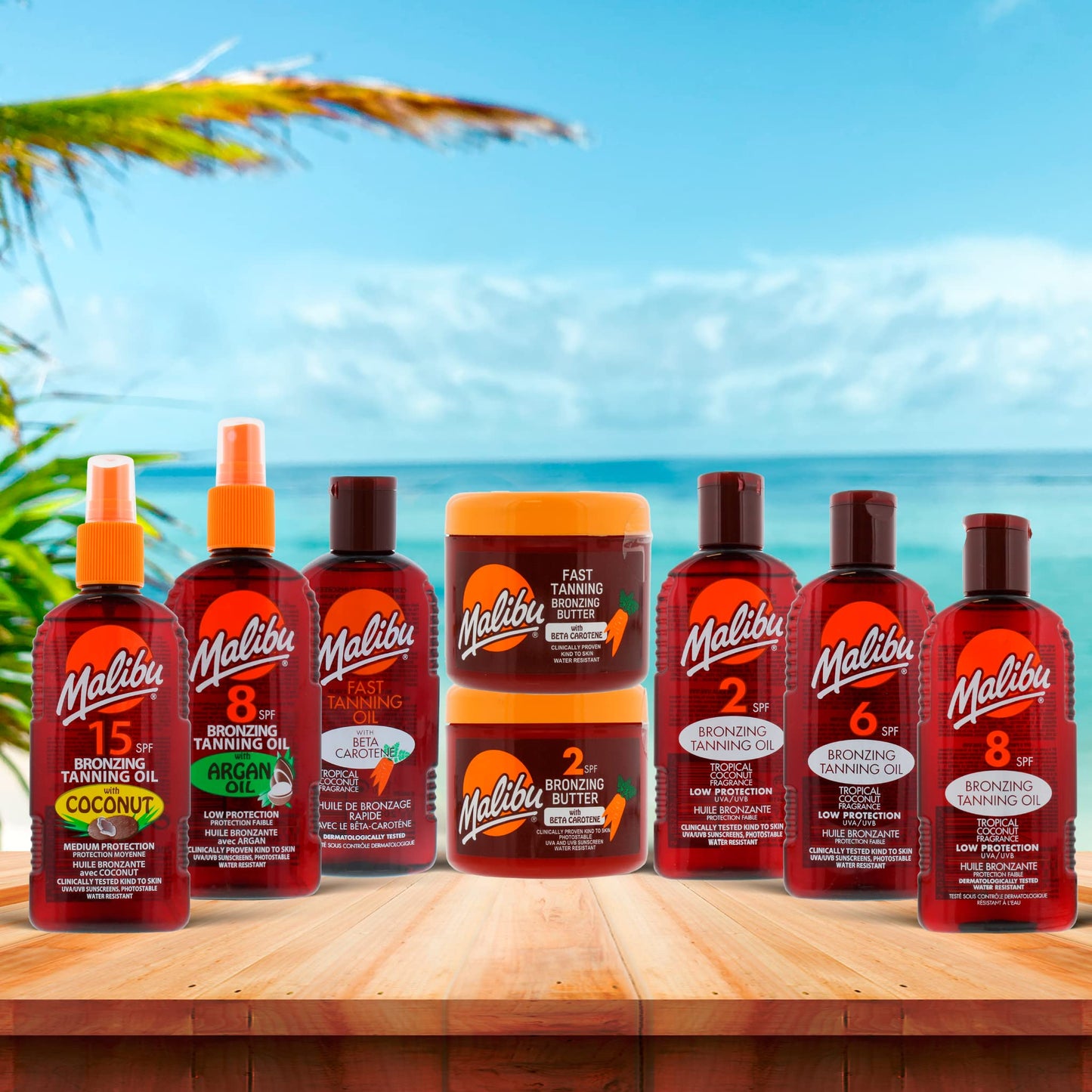 Malibu Sun Fast Tanning Gel, 10.1 Fl Oz, Deep Tan Accelerator with Carrot, Beta Carotene and Vitamin E, Tropical Coconut, Water-Resistant, for Outdoor and Sunbed Use, Made in UK