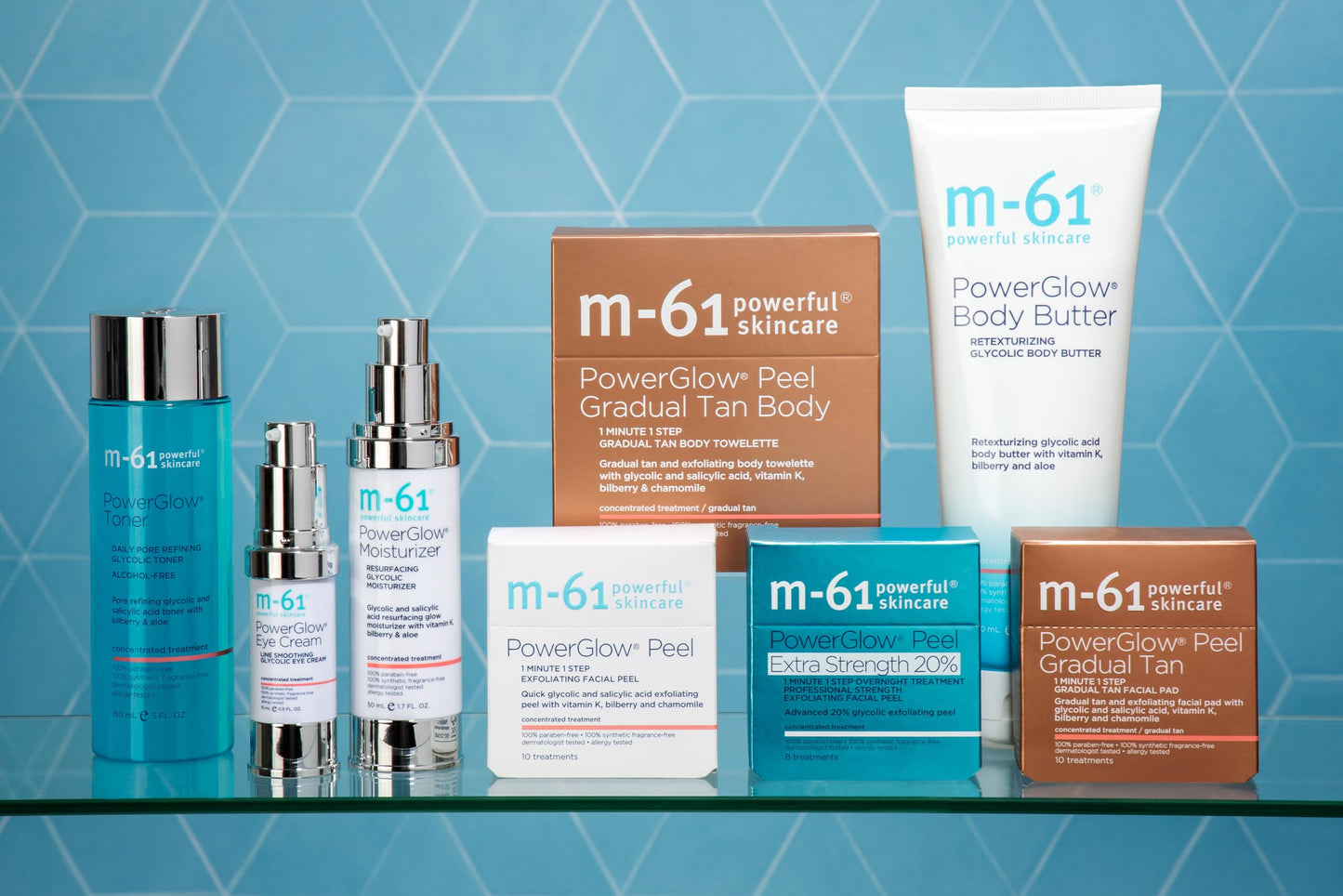 m-61 PowerGlow Peel | Exfoliating Facial Peel With Glycolic, Salicylic Acid. 1 Minute, 1 Step - 30 Treatments