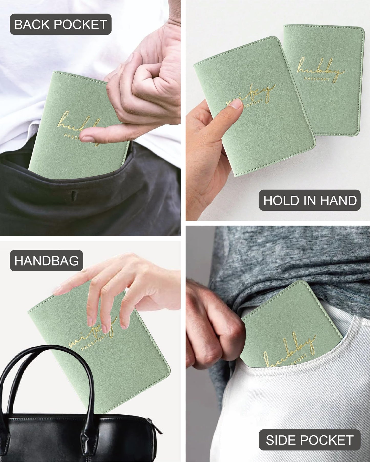 GroomBrideGifts Hubby and Wifey Passport Holder - Engagement Gifts for Couples | Wedding Travel Essentials for Couples | Honeymoon Gifts for Newlyweds