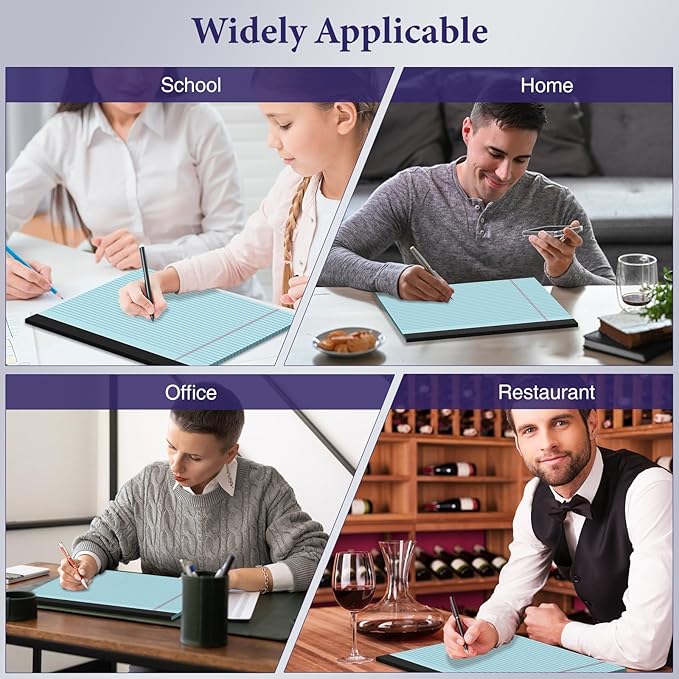 12 Pack Note Pads 11" x 9.5" Colored Legal Pads College Ruled Pink Notepad Perforated Writing Pads 80GSM Lined Paper Pads of College Ruled Paper 30 Sheets Notebook To Do List for School, Office, Home