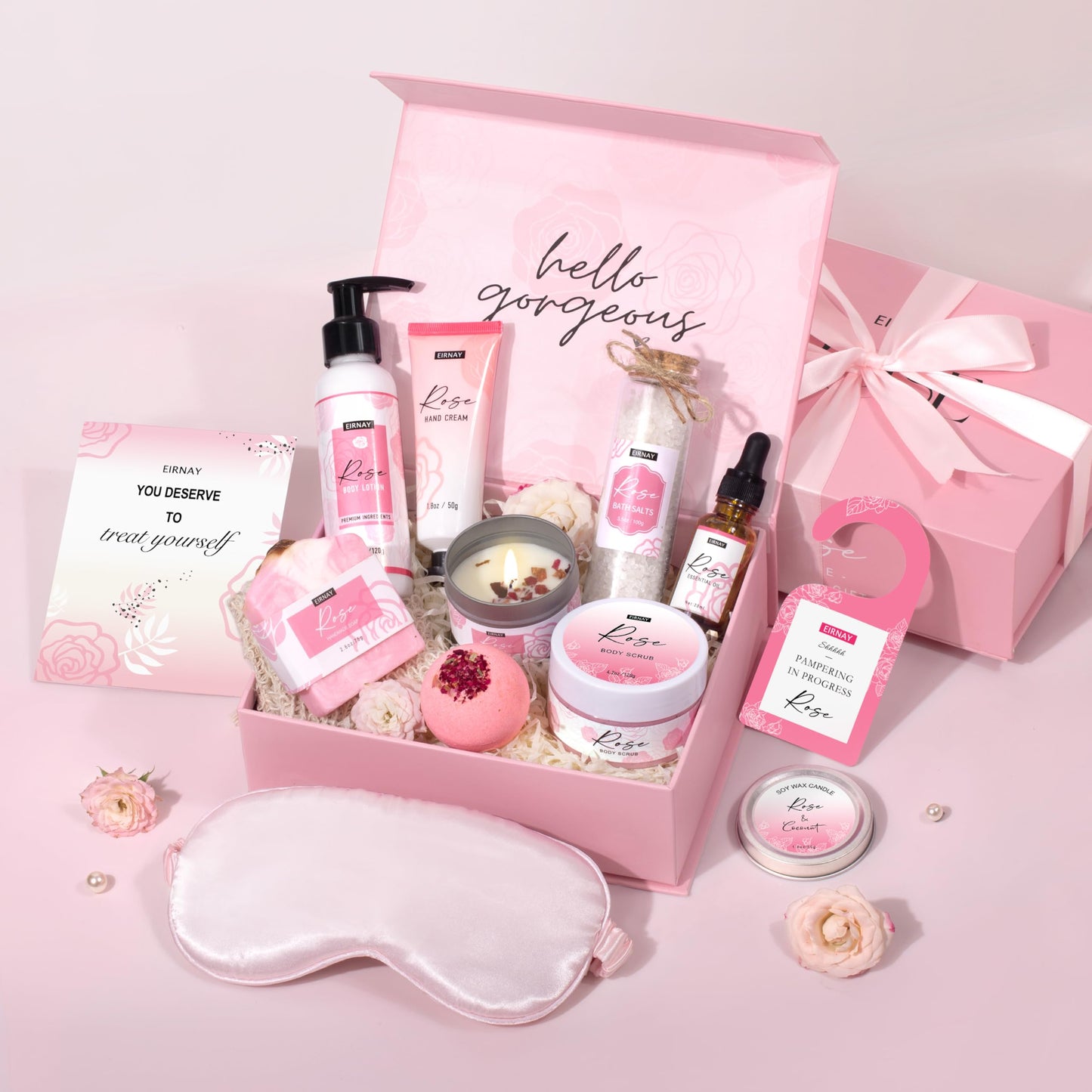 EIRNAY Gifts for Women Birthday Gift Baskets Home Spa Relaxing Self Care Gift for Woman Mom Her Sister Wife Auntie Care Package Thank You Gift Bridal Shower for Women Friendship Ideas