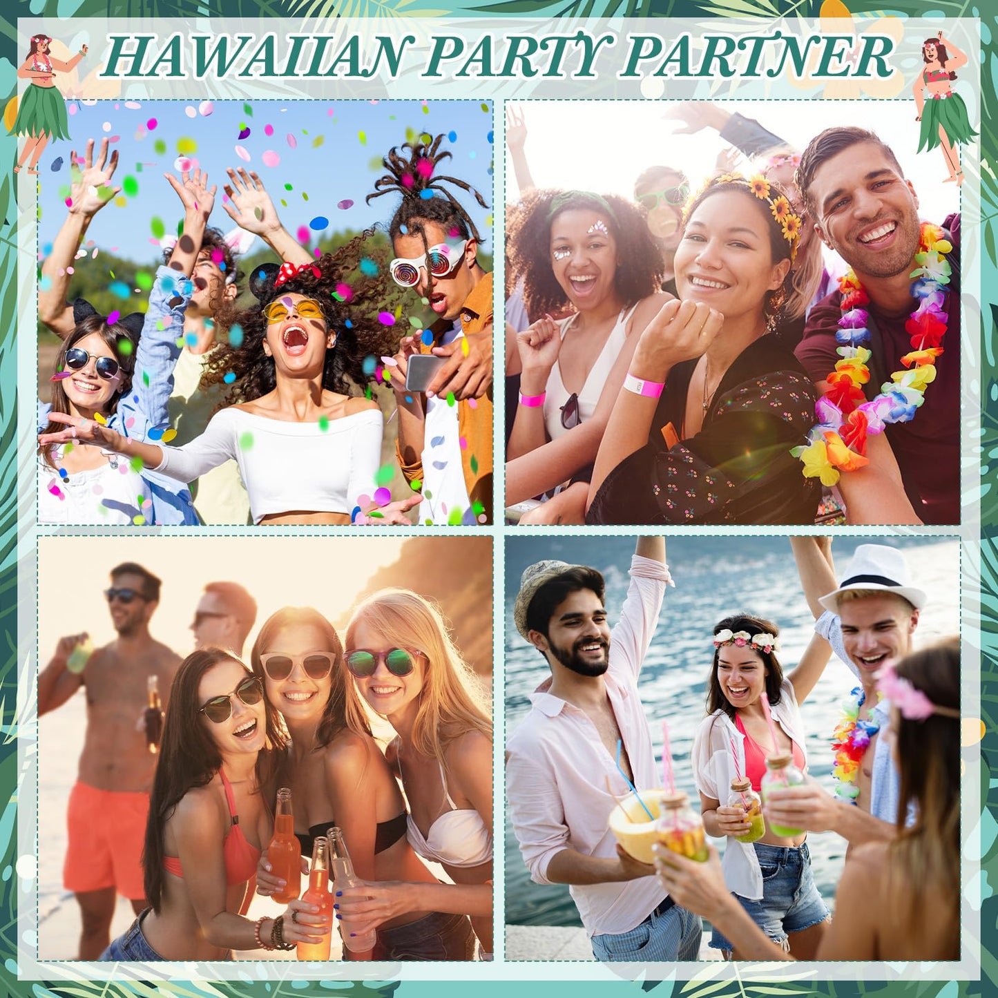 Dansib 12 Pcs Mini Sunscreen Bulk for Summer Travel Size SPF 30 Water Resistant Sunscreen Lotion Bulk for Thank You Gifts Wedding Bridal Shower Favors for Wedding Party(White Cream,Hawaiian Party)