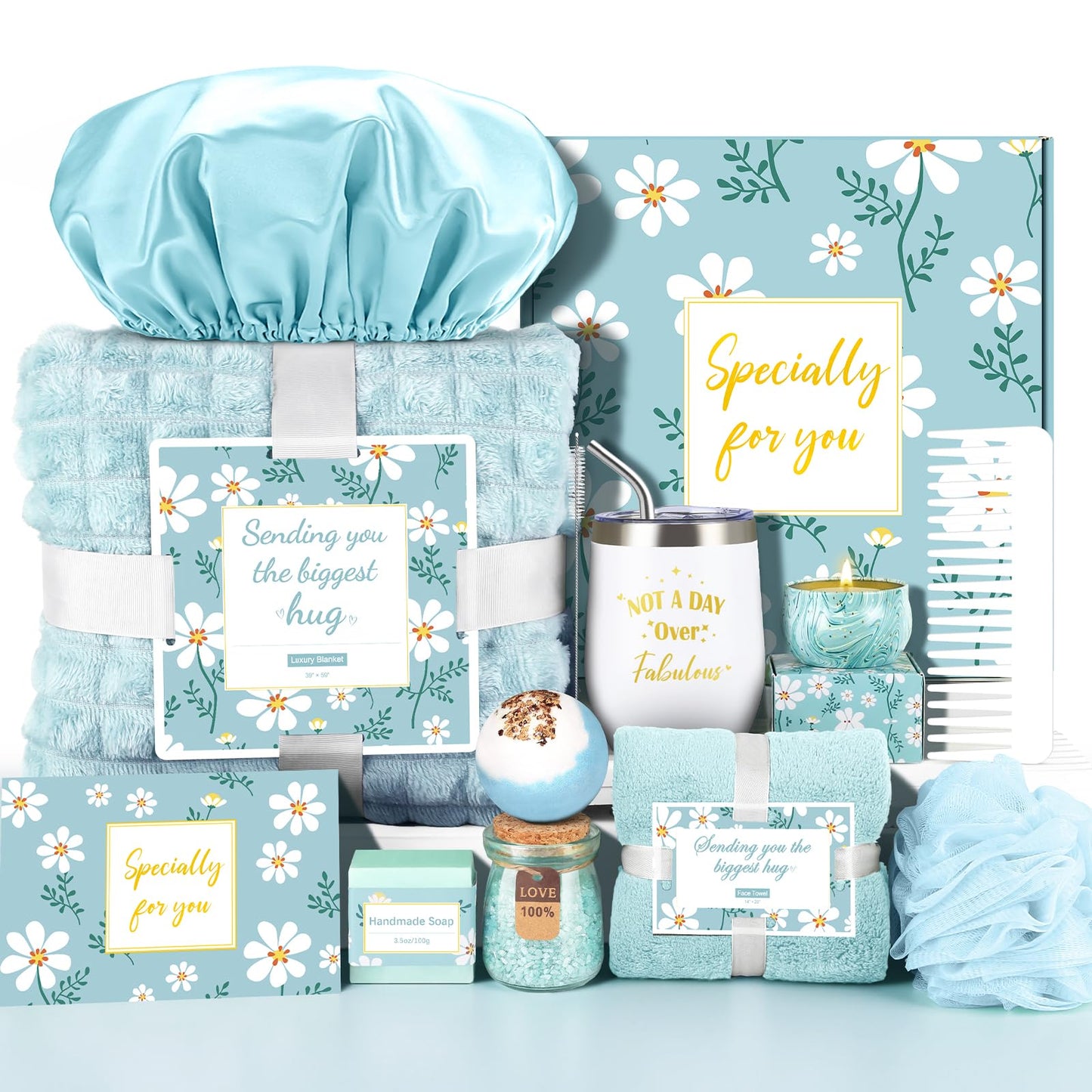 Self Care Gifts for Women, Get Well Soon Gifts Basket Care Package, Birthday Gifts Box for Women, Relaxing Bath Spa Gifts Set, Thinking of You Feel Better Gift for Her Mom Best Girl Friend Sister Wife