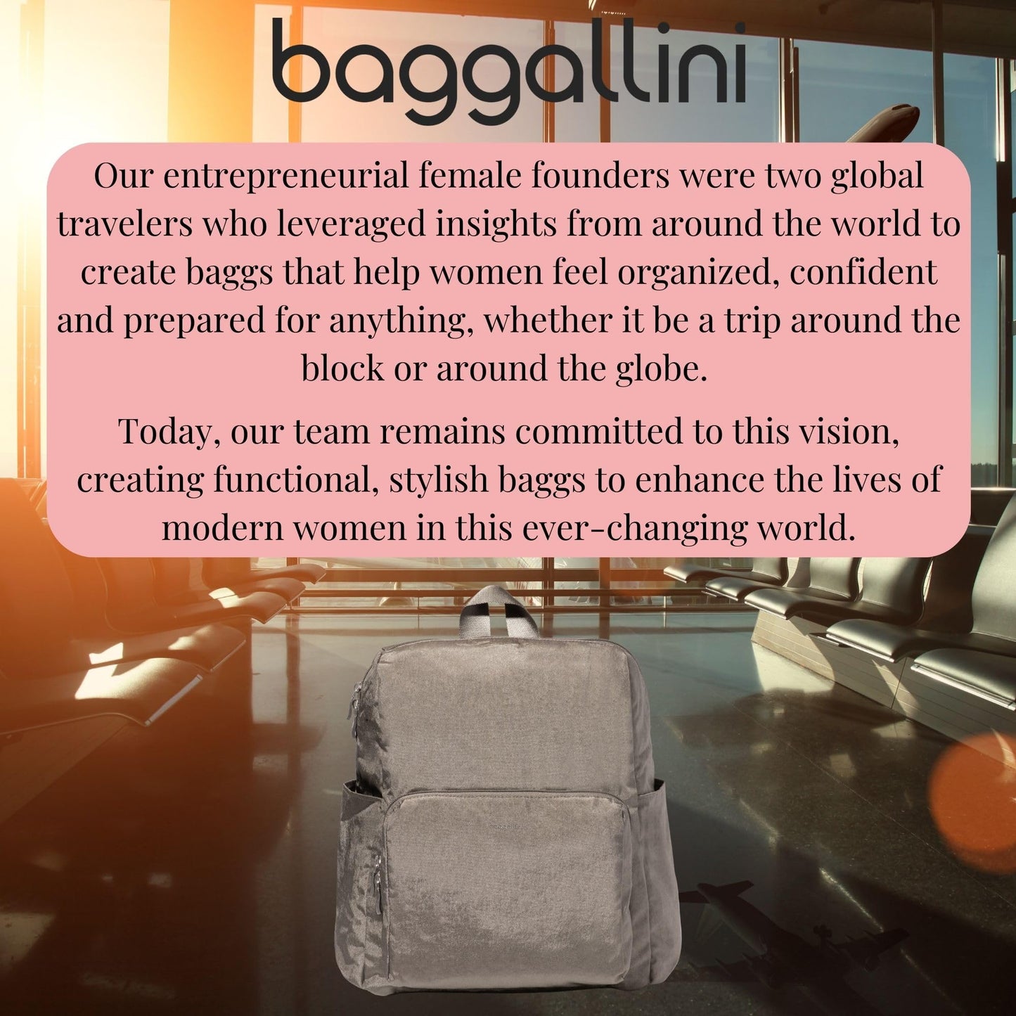 Baggallini Women's Carryall Packable Backpack, Sterling Shimmer