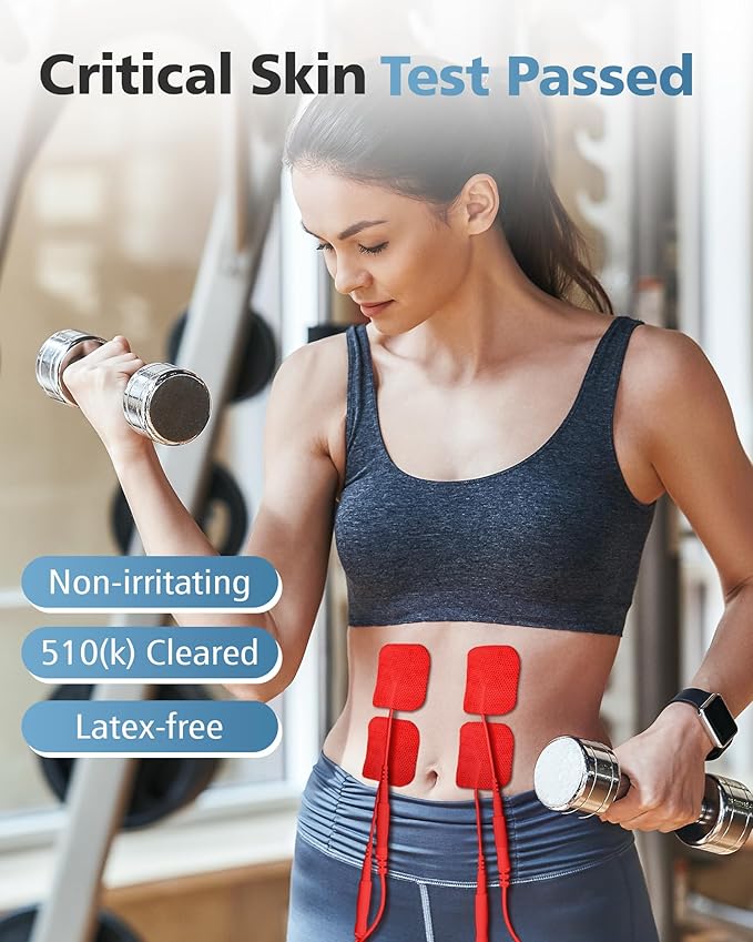 40PCS Value Pack TENS Unit Replacement Pads, Reusable Latex-Free TENS Unit Electrodes Pads Compatible with AUVON TENS, TENS 7000, Neocarbon, Nicwell, Etekcity, TENKER (RED)