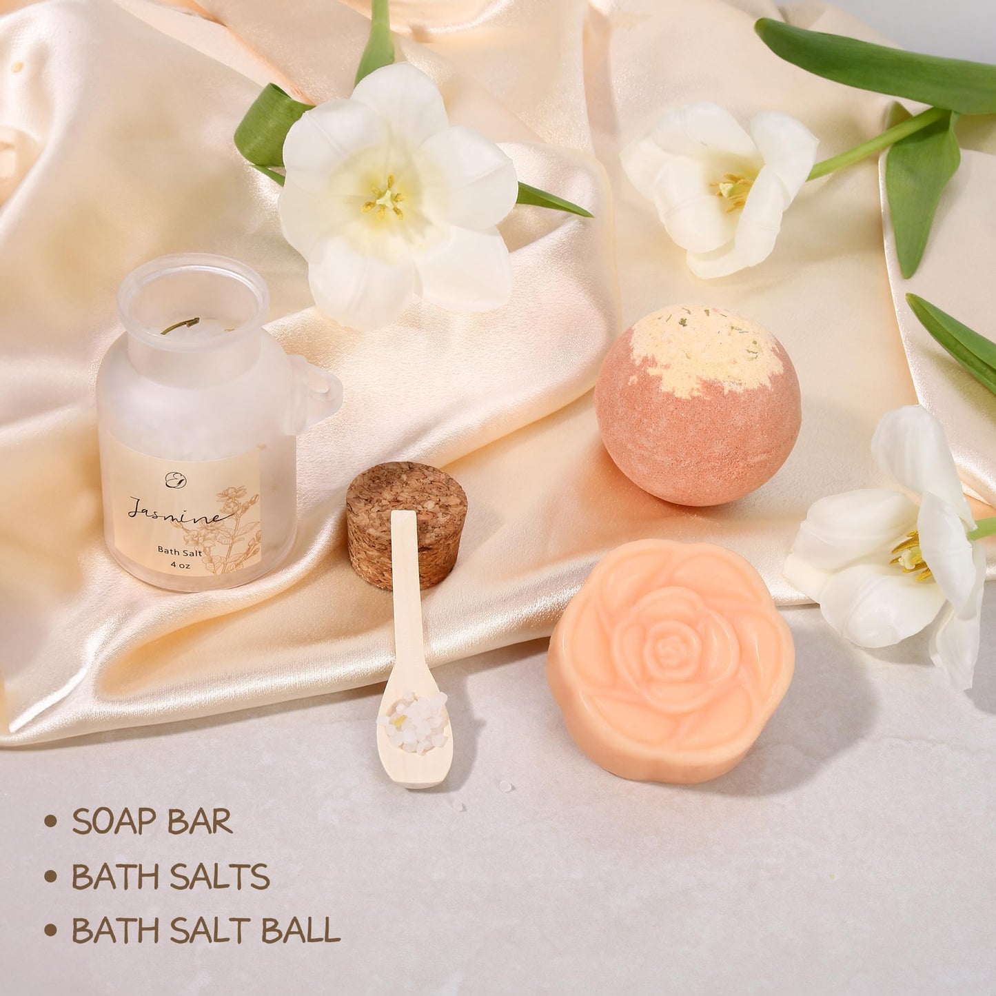 EXTALOW Spa Gifts for Women Mothers Day Gifts Jasmine Bath Gift Baskets Relaxing Self Care Gift for Mom Girlfriend Sister Wife Auntie Home Bath Care Package Thank You Gift Birthday Gift Friendship