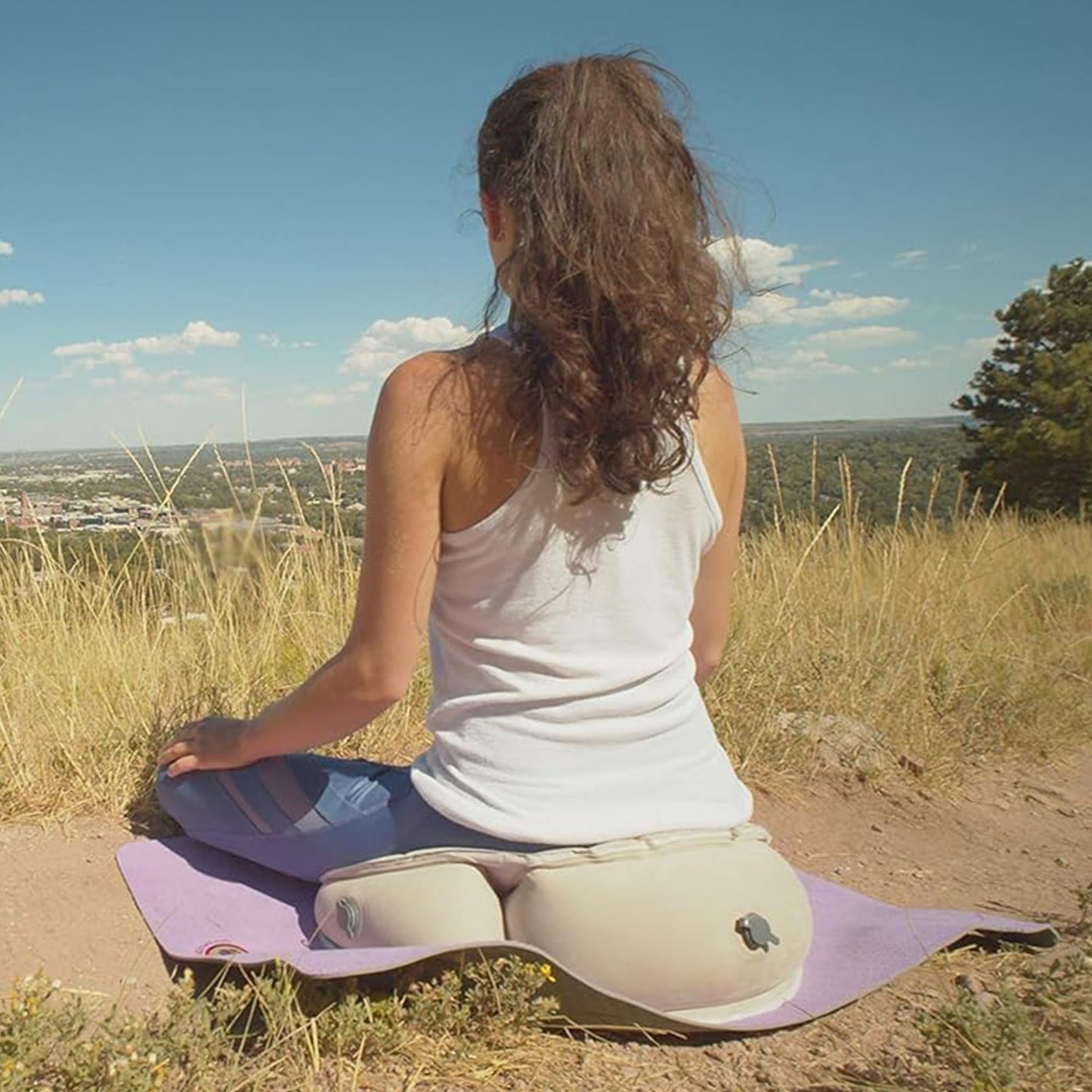 Air Meditator Inflatable Meditation Cushion and Travel Pillow – Meditate on Air in Total Comfort with Adjustable Three-Chamber Design for Enhanced Posture and Portability, Black