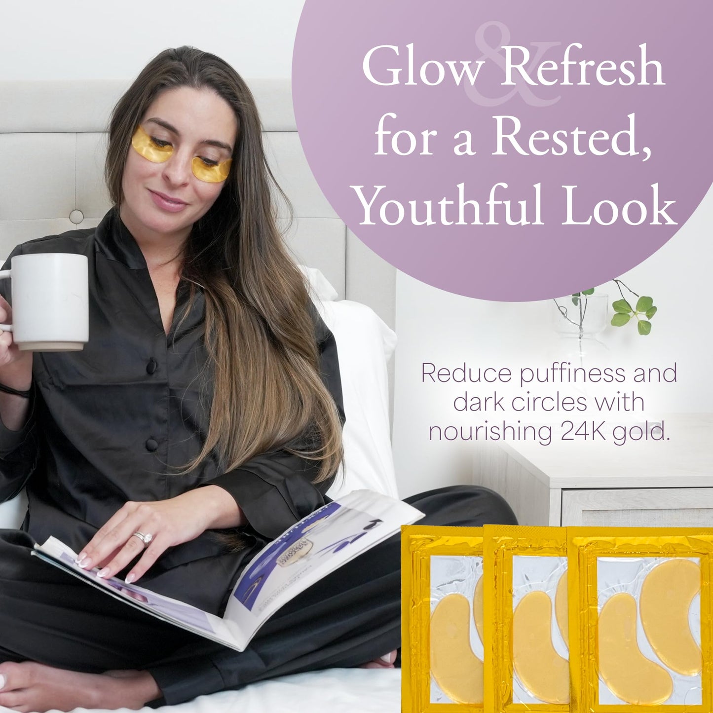 Satavi Naturals The Wind Down Self Care Set - Relaxation Kit and Care Package Including Steam Eye Mask, Lavender Sugar Scrub & Aromatherapy Shower Steamers, 24K Gold Eye Masks - Spa Gifts for Women