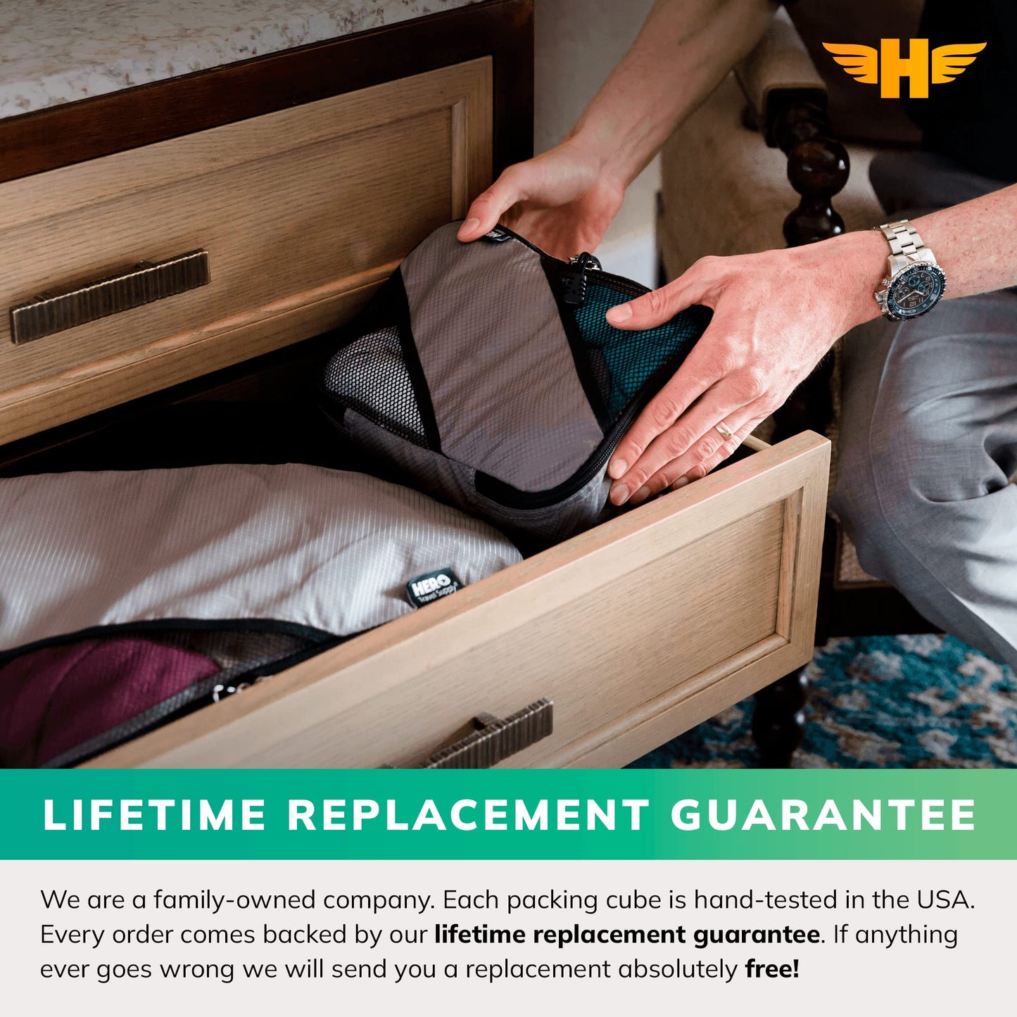 HERO Packing Cubes, (5 Set) Luggage Organizers with 2 Laundry Bags