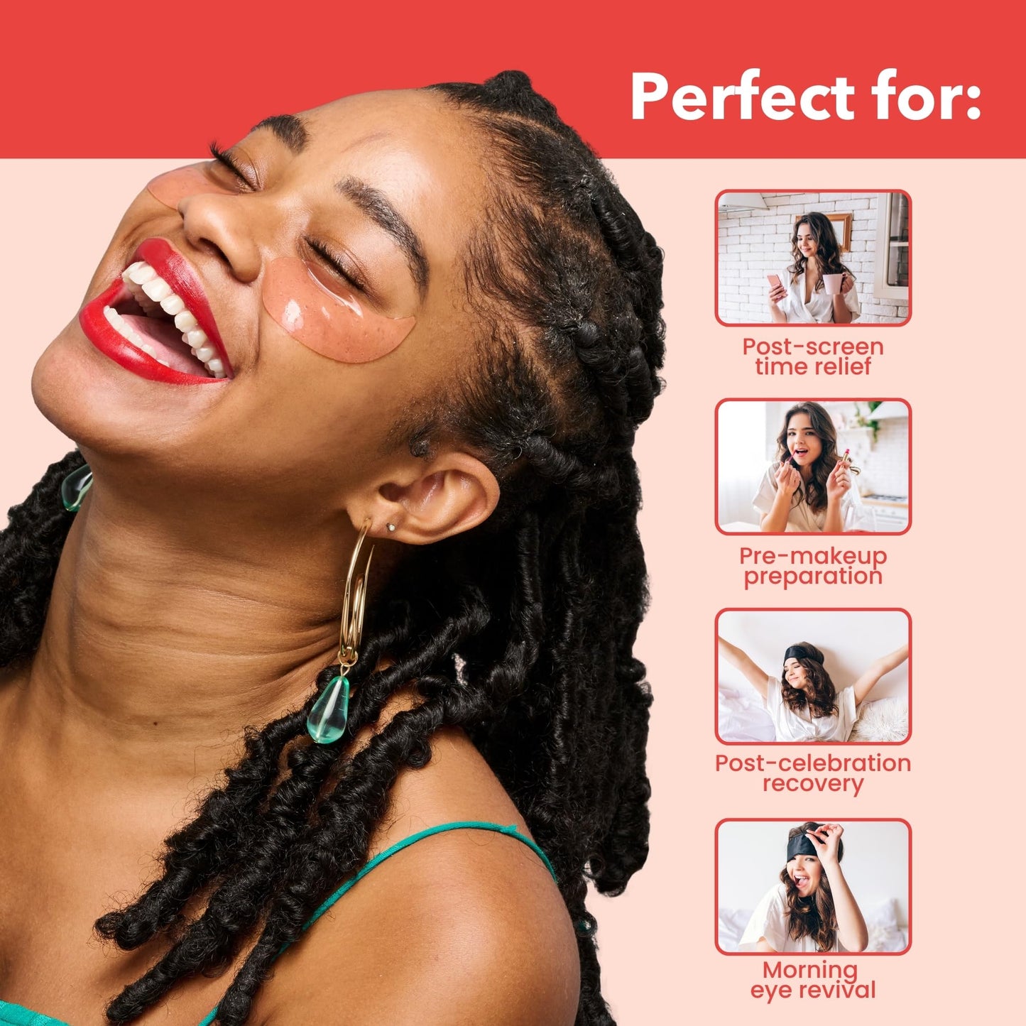 Patchology Serve Chilled Rosé Hydrating Under Eye Patches – Hyaluronic Acid & Antioxidant-Infused Eye Masks to Reduce Dark Circles, Puffiness & Fine Lines - Ideal Skincare Essentials (30 Pairs/Jar)