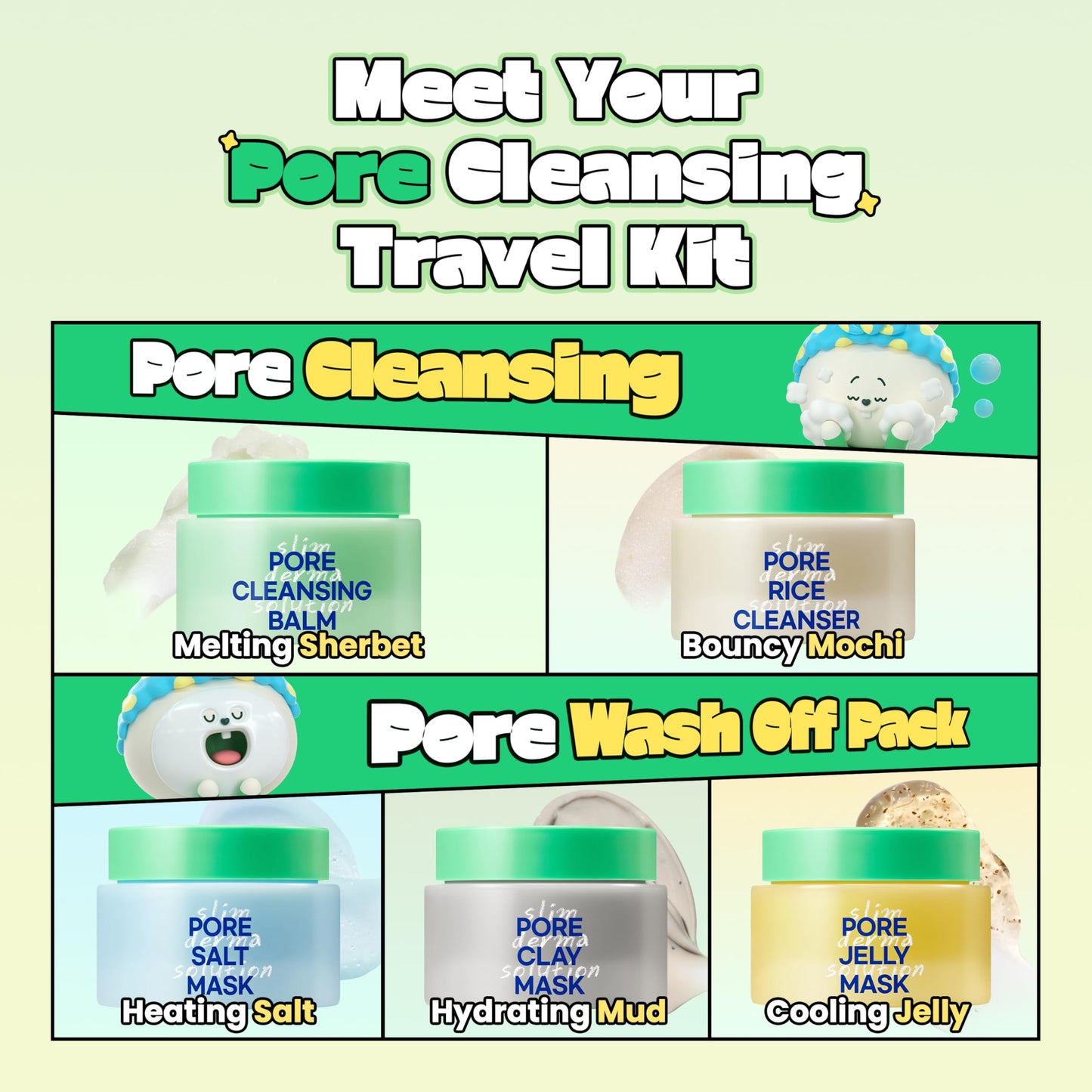 Lab.it Pore Cleansing Travel Kit – Korean Skincare Gift Set for Teens, Girls & Women, Face Cleanser & Mask Kit, Pore Care & Oil Control, Sensitive Skin-Friendly, Under 10 dollors Skincare, Travel-Size