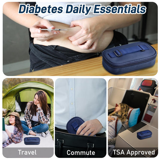 Cruxer Insulin Vial Cooler Travel Case,Diabetes Carrying Insulated Bag for Supplies Keep Medicine Cool,Diabetic Small Bottle Protector Kit for Storage,Portable Mini Pack with Protective Ice Brick