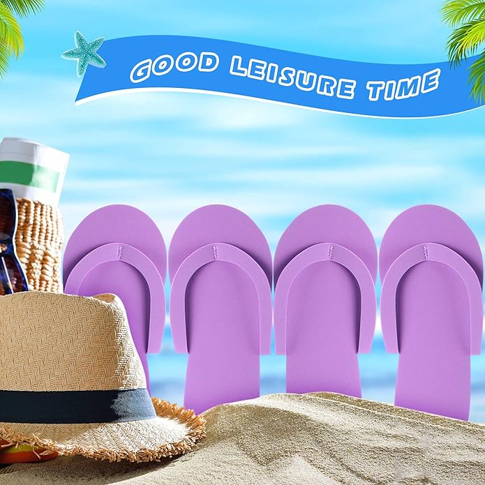 JenPen 60 Pairs Disposable Pedicure Slippers Foam Flip Flops Disposable Flip Flops Multi Color Foldable Pedicure Slippers for Guests Salon Spa Hotel Women