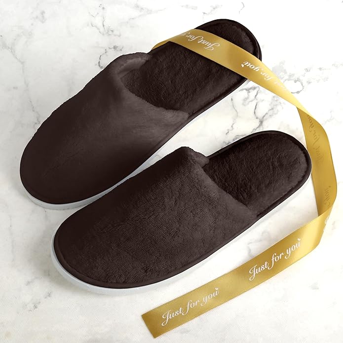 10PCS Unisex Guest Disposable Slippers, SPA Cotton Slipper, Hotel Bath Slippers Disposable, Travel Bulk Guest House Slipper for Shoeless Home, Travel, Hotel or Commercial