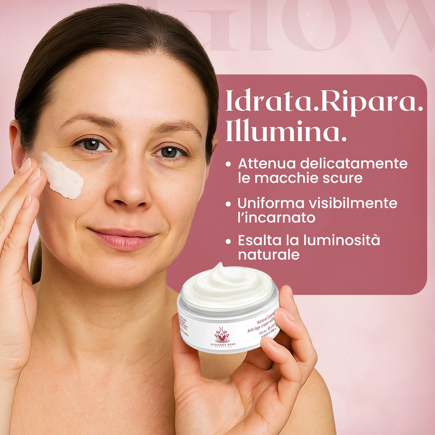 GIOVANNA ROSE COSMETICS Anti-Wrinkle Snail Mucin Cream – 73% Snail Mucin Moisturizer, Hyaluronic Acid for Deep Hydration, Antiaging Face Moisturizer, Firm & Glowing Skin, 3.72 Fl Oz