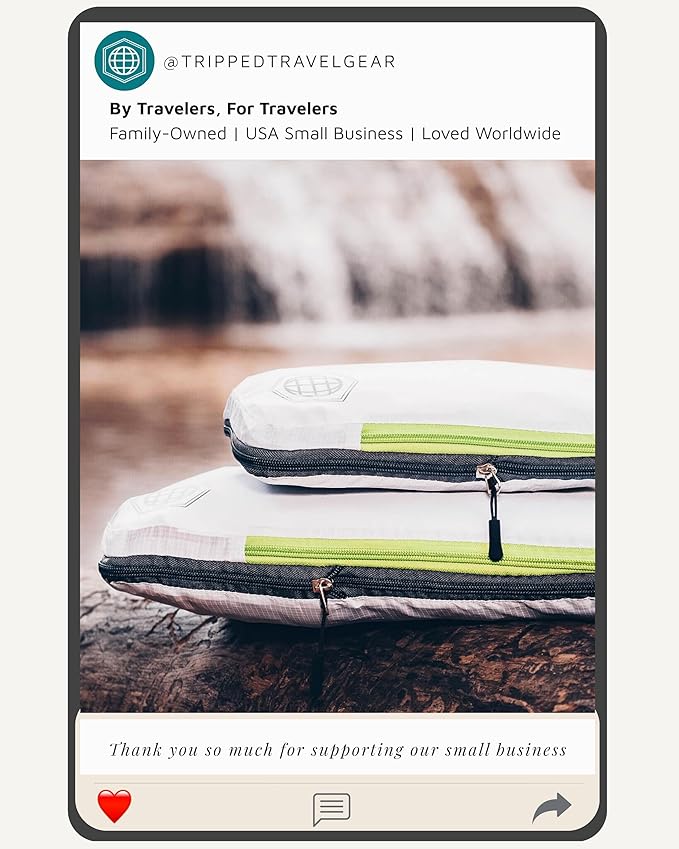 Compression Packing Cubes Set for Travel - Lightweight, Durable Clothes Organizer for Carry-On Luggage and Suitcases by TRIPPED Travel Gear