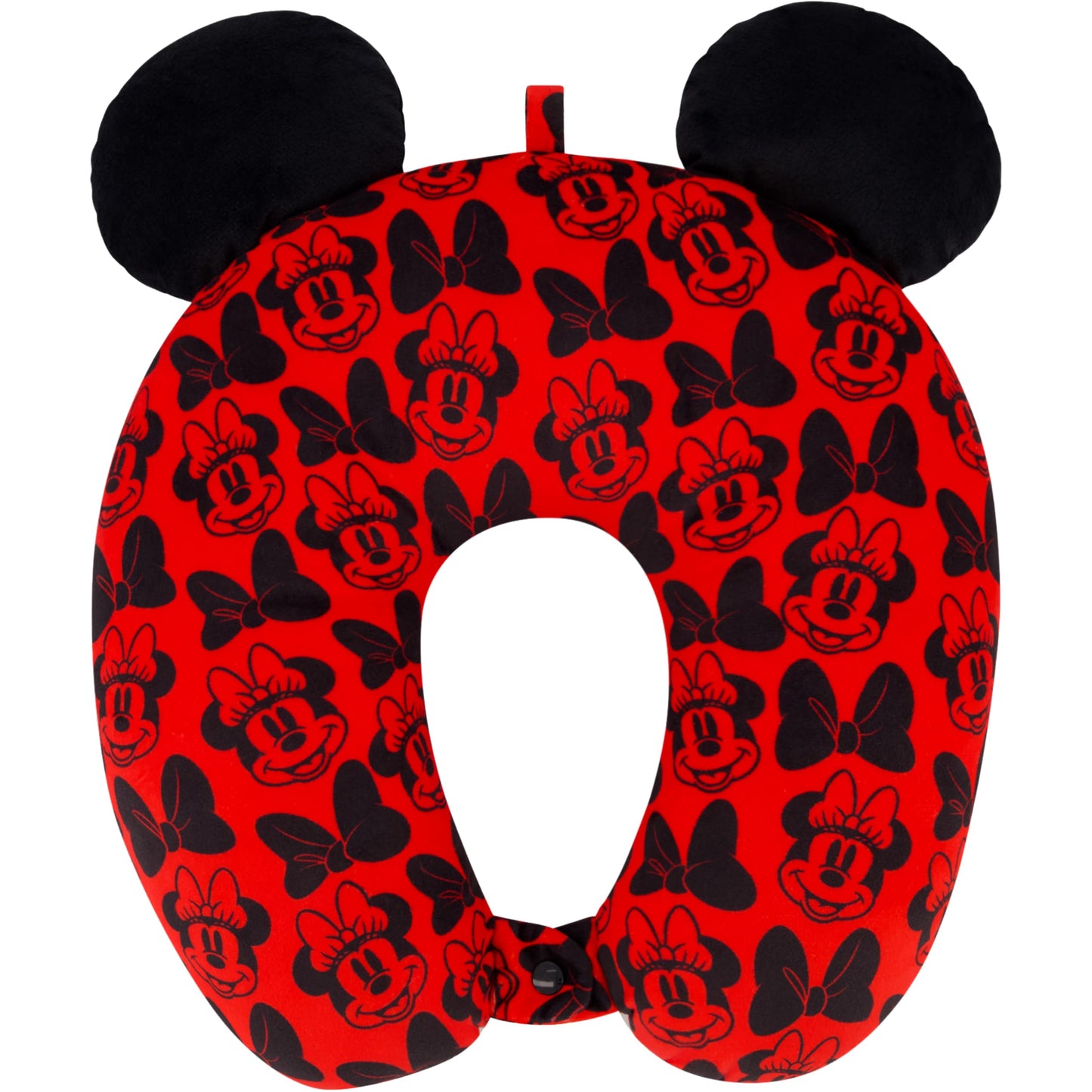 Disney Minnie Mouse Travel Neck Pillow for Airplane, Car and Office Comfortable and Breathable, Red/Black