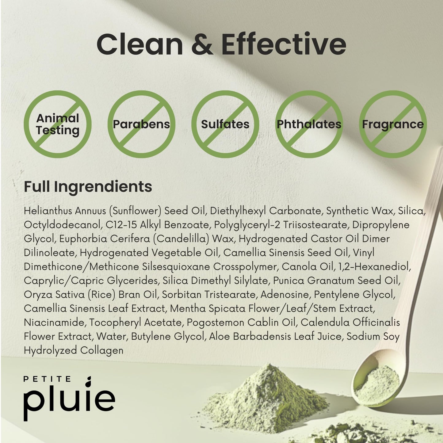 Petite Pluie Vegan Face Serum Stick (0.35 oz) with Green Tea, Collagen, and Niacinamide For Anti-Aging & Moisturizing Balm Stick, Hydrating Stick For Face Korean